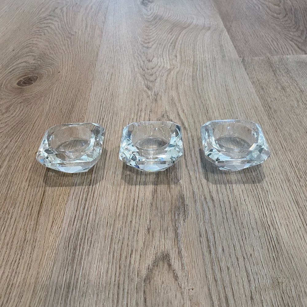 Crystal Tea Light Holders (set of 3) - Picture 2 of 2